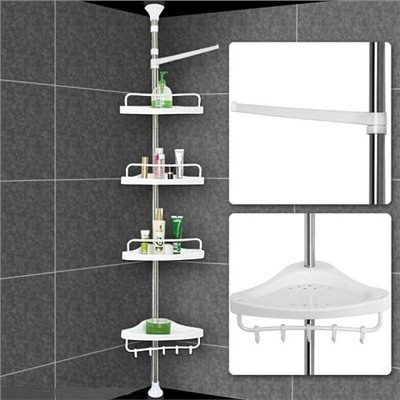 Полка для ванной комнаты угловая 4-ярусная Multi Corner Shelf