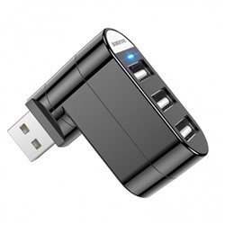 Хаб USB Borofone DH3 three-port USB splitter (black)