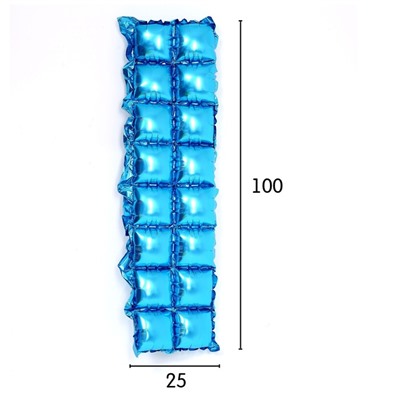 Панно фольгированное 37 х 142 см, 2 ряда, цвет голубой 7391286