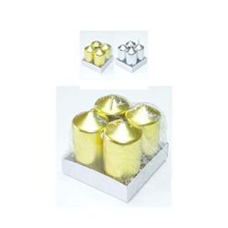 Набор из 4-х свечей gold (размер одной свечи h-8 см, d-4 см)