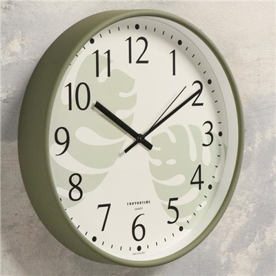 Часы настенные "Папоротник",  плавный ход, d-30 см