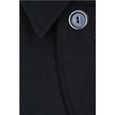 Шерстяное Мужское двубортное пальто с английским воротником, черное. Арт. 61