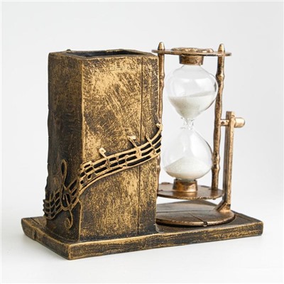 Песочные часы "Ноты", сувенирные, с карандашницей, 14.5 х 8 х 13 см микс