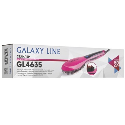 Стайлер Galaxy LINE GL 4635, 50 Вт, керамическое покрытие, до 230 °C, розово-чёрный