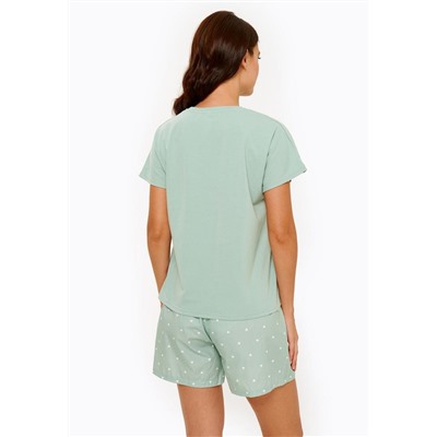 Комплект жен.(фуфайка(футболка) и шорты) Valora светло-зеленый SENSERA