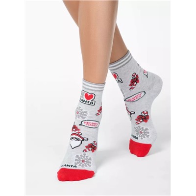 CONTE Новогодние носки "Санта-Клаус" с люрексом и стразами