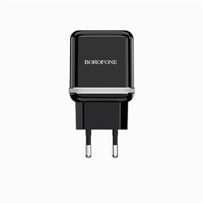 Адаптер Сетевой с кабелем Borofone BA25A Outstanding 2USB 2,4A/10W (USB/Micro USB) (black)