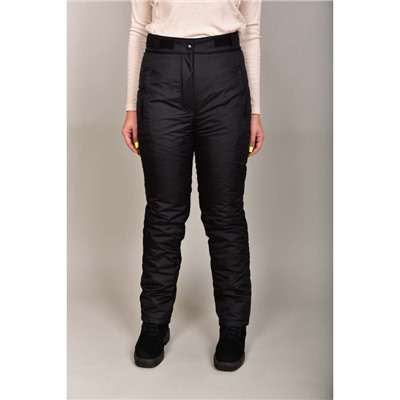 Утепленные женские брюки с высокой спинкой, цвет- черный
