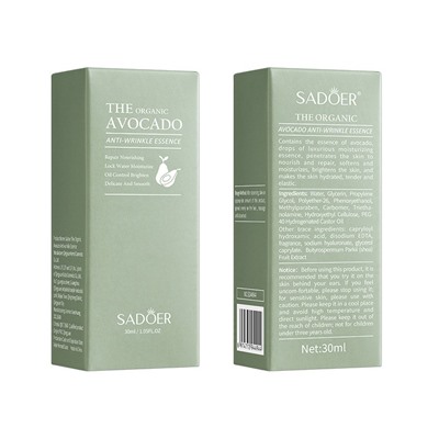 Увлажняющая сыворотка для лица с экстрактом Авокадо SADOER The Organic Avocado Anti-Wrinkle Essence, 30 мл.