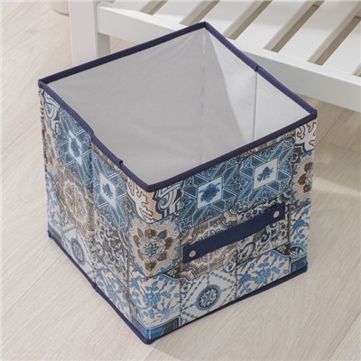 Короб стеллажный для хранения Доляна «Мозаика», 25×25×25 см, цвет синий