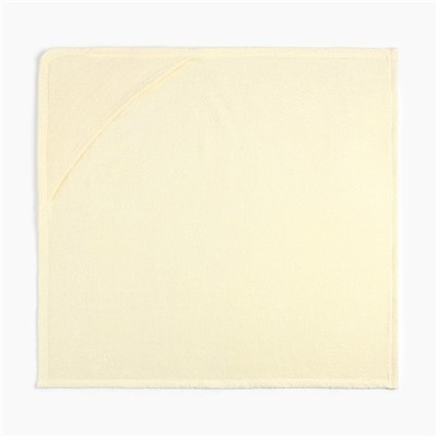 Полотенце-уголок махровый "Крошка Я" 85х85 см, цвет молочный, 340 г/м, 100% хлопок