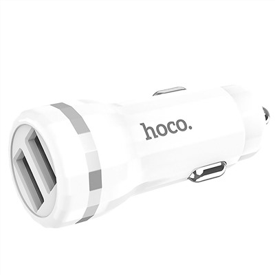 Адаптер Автомобильный Hoco Z27 2USB/5V/2.4A (white)