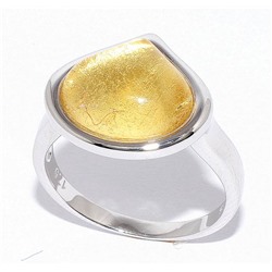 Серебряное кольцо с сусальным золотом и ювелирной смолой