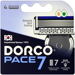Dorco Pace 7 сменные кассеты для бритья, 7 лезвий, 4 кассеты