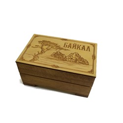 Шкатулка Байкал Скала шаманка (дерево) 14*9*7 см