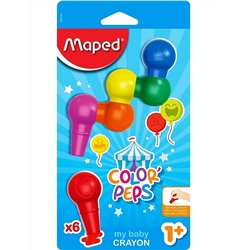 Maped. Мелки-конструктор пластиковые "Color'Peps Baby" фигурной формы  (6 цв) арт.863106