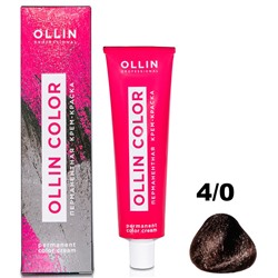 OLLIN COLOR Перманентная крем-краска для волос 4/0 шатен 60 мл