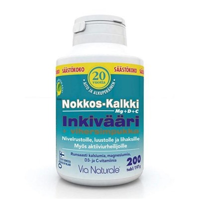 Витамины Nokkos-Kalkki-Inkivaari (крапива, кальций, имбирь, зеленые мидии) - 200 таб