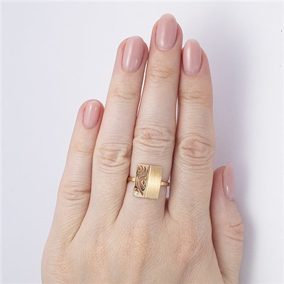 Позолоченное кольцо с бесцветным фианитом - 1287 - п