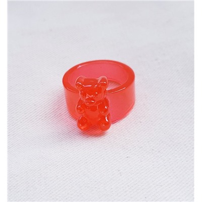 Модное кольцо с мишкой, цвет красный, арт.032.209