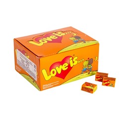 Жвачка Love is Апельсин и Ананас (коробка) 100шт по 4,5гр