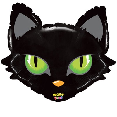 Шар фольгированный 28" «Чёрный кот», фигура, голова 7984671