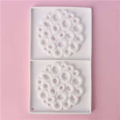 Форма для муссовых десертов и выпечки двойная Доляна «Коралл», 30×17,5 см, цвет белый