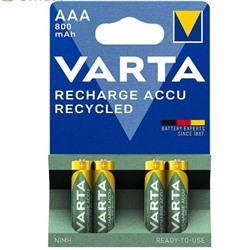 Аккумулятор AAA HR03 1.2V 800mAh VARTA RECYCLED ACCU (упаковка 4шт)