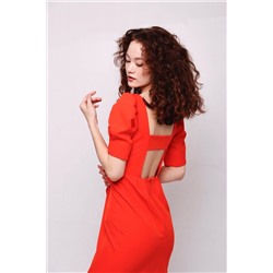9104 Платье с открытой спинкой красное (остаток: 46, 48)