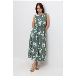 Платье ЕВТ 5062 зеленый мох, магнолия