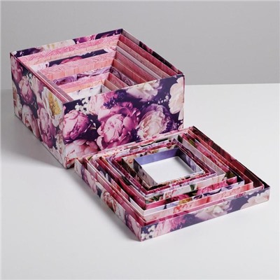 Набор подарочных коробок 10 в 1 «Цветочный», 10.2 × 10.2 × 6‒28.2 × 28.2 × 15 см