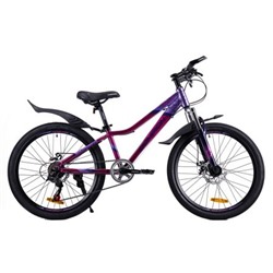 Велосипед 24" рама 12" 7sp GT2407L L COMIRON SMART лавандовый фиолетовый яркий перламутровый дип индиго