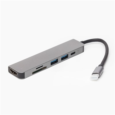 Хаб USB Type-C - BYL-2010 (HDMI, USB-Cx2, USBx2, SD/TF CardReader)