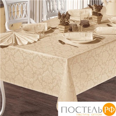 SK-222/04 Скатерть EFOR COTTON SET 160*220 прямоугольная с салфетками 8 шт капучино S.KAHVE