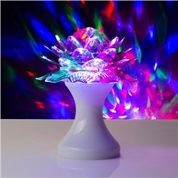 Световой прибор «Цветок» 12.5 см, свечение RGB, 220 В, белый