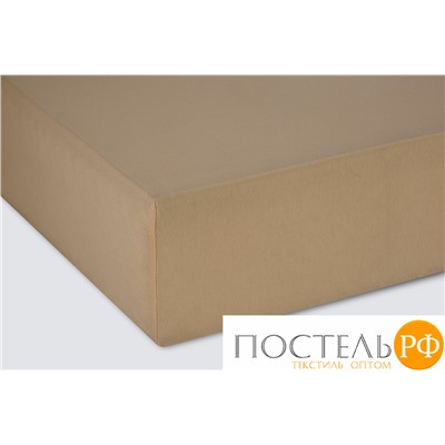 Простынь на резинке 140x200x20 трикотажная капучино