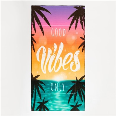 Полотенце пляжное Этель "Good vibes", 70*140 см,250гр/м2, 100%п/э