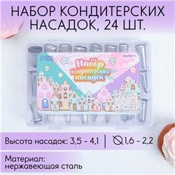 Набор кондитерских насадок «Пряничный домик», 15.8 х 9.4 см, 24 шт