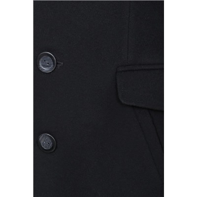 Шерстяное Мужское пальто с пластроном,черное. Арт. 60