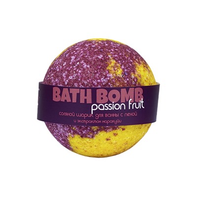 Бурлящий шарик для ванны Passion fruit (маракуйя, с пеной), 100-120 г