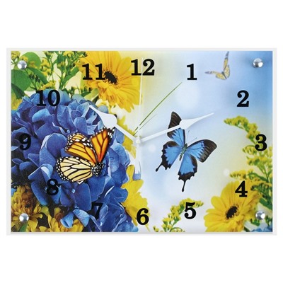 Часы настенные, серия: Цветы, "Бабочки", 25 х 35 см