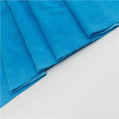 Лоскут «Мех» на трикотажной основе, 100 × 150 см, цвет голубой