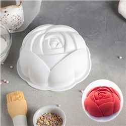 Форма для муссовых десертов и выпечки «Роза», 17×5,5 см, цвет белый