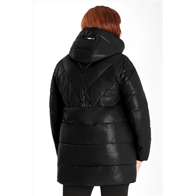 Куртка черная женская зимняя на синтепоне