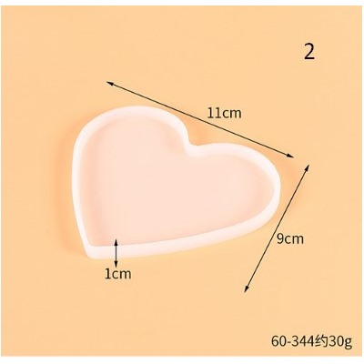 Силиконовый молд Сердце 60-343/344/413/414