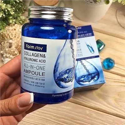 FarmStay Сыворотка с гиалуроновой кислотой и коллагеном Collagen Hyaluronic Acid 250мл