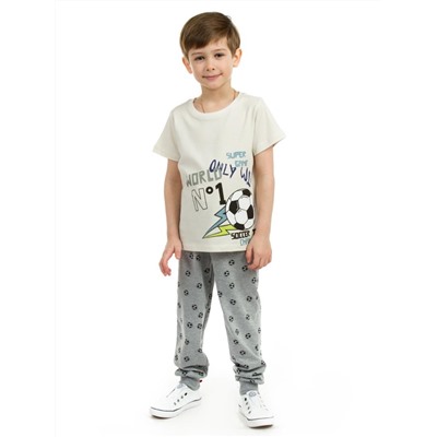 Комплект детский (футболка/брюки) Светло-серый, Серый меланж