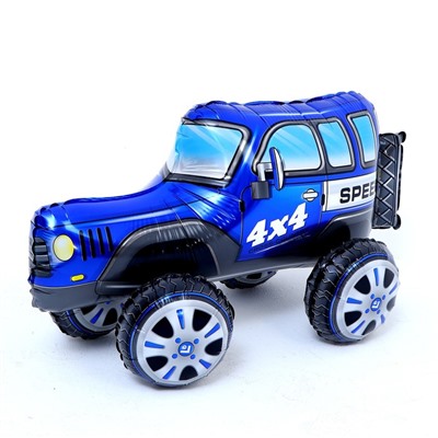 Шар фольгированный 26" «Джип с колёсами», цвет синий 7009526