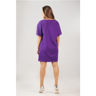 Платье из футера  ФП1337П2 фиолетовое
