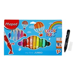 Maped. Фломастеры "Color'Peps Jumbo" макси суперсмываемые (18 цв) арт.846221